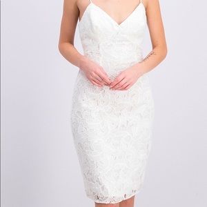 Guess Jillian Lace Party Slip Dress, True White Size 10